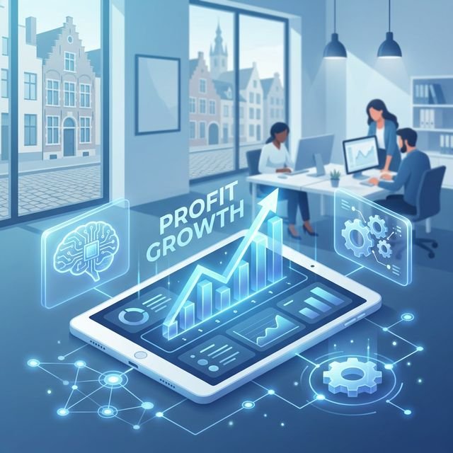 ROI van AI Meten: Groei en Efficiëntie voor KMO's 1 Illustratie van AI ROI groei